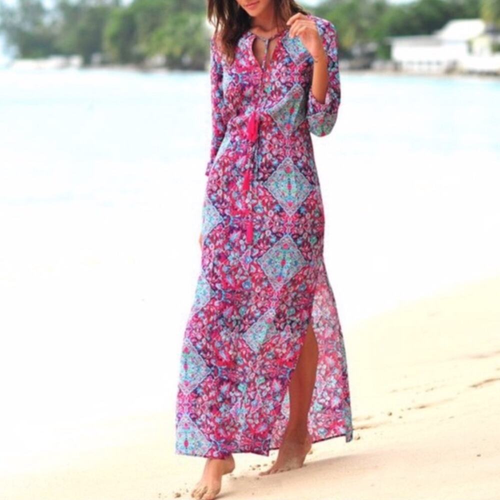 Seafolly Casablanca Tapestry Paisley Wrap Maxi Dress Size M
